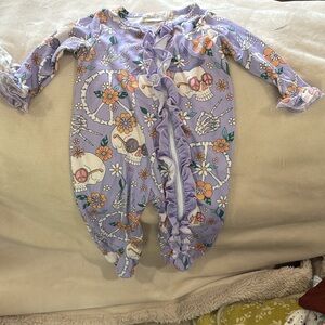 Charming Lavender Floral Kids Pajama Footies